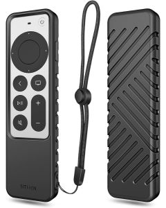 Apple TV Siri Remote (Kumanda) i&ccedil;in Silikon Kılıf &ndash; Hafif, Darbeye Dayanıklı, Kaymaz Y&uuml;zeyli ve Askılı Koruyucu Kapak