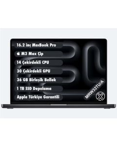 16.2 inç MacBook Pro M3 Max 14CPU 30GPU 36GB 1TB Uzay Siyahı - MRW33TU/A (2023)