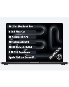 16.2 inç MacBook Pro M3 Max 16CPU 40GPU 48GB 1TB Uzay Siyahı - MUW63TU/A (2023)