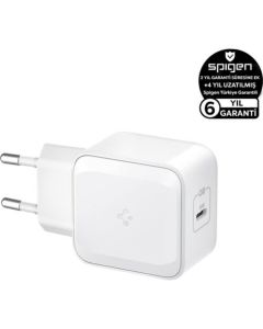 Spigen 30W USB-C Güç Adaptörü GaN (Akım Korumalı) 20W/30W Type-C Hızlı iPhone & Android & iPad & Macbook Şarj Cihazı ArcStation Pro PE2008 White - ACH02077